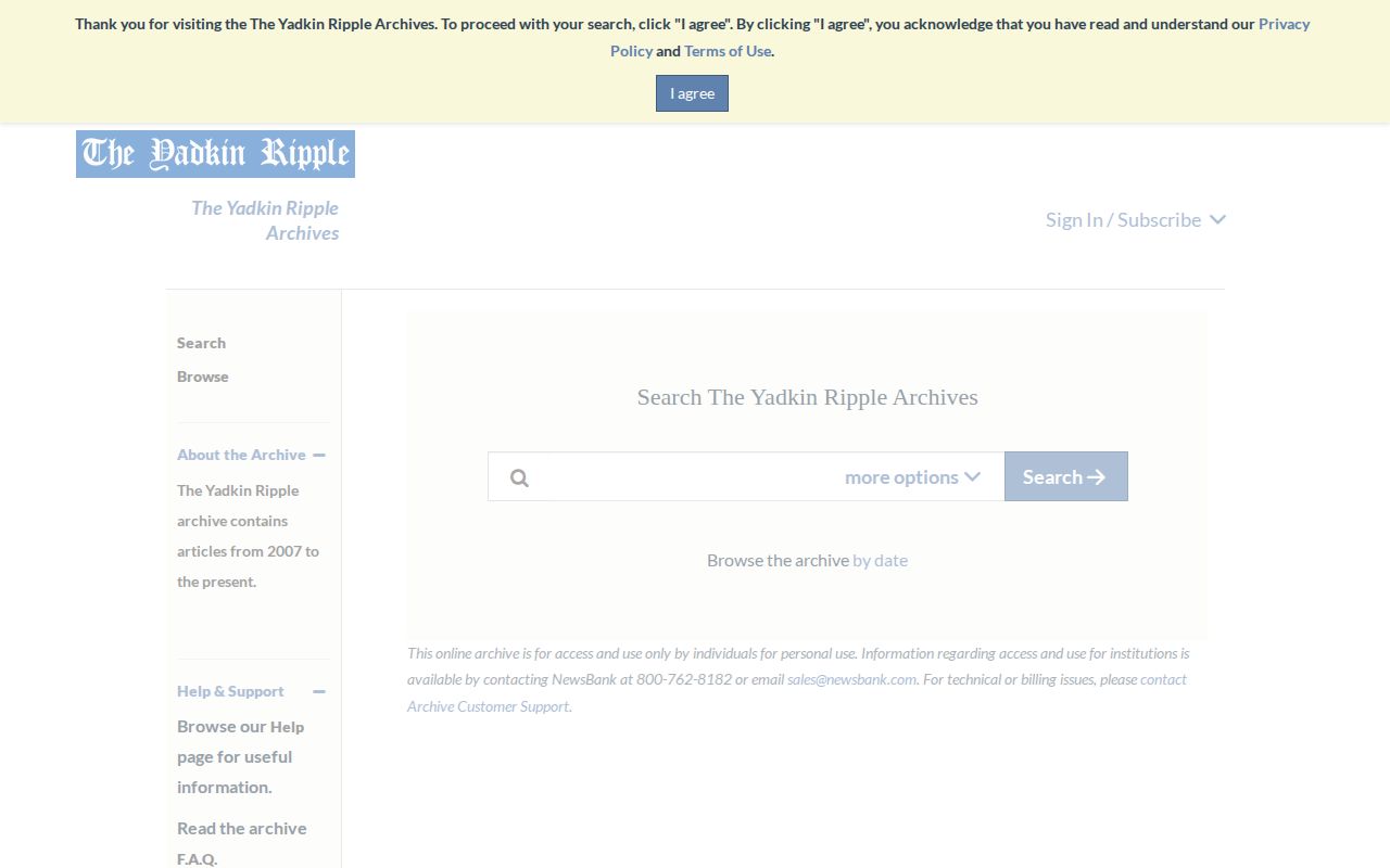 Yadkin County arrest news archive search interface